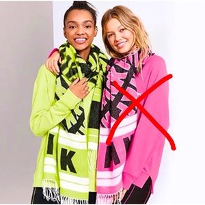 NWOT! PINK VS Neon Citrus Fringe Blanket Scarf